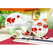 20PCS High Quality Round Various Decal White Porcelain Dinner Sets